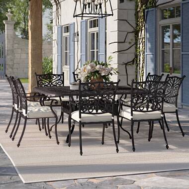 Black patio table set hot sale